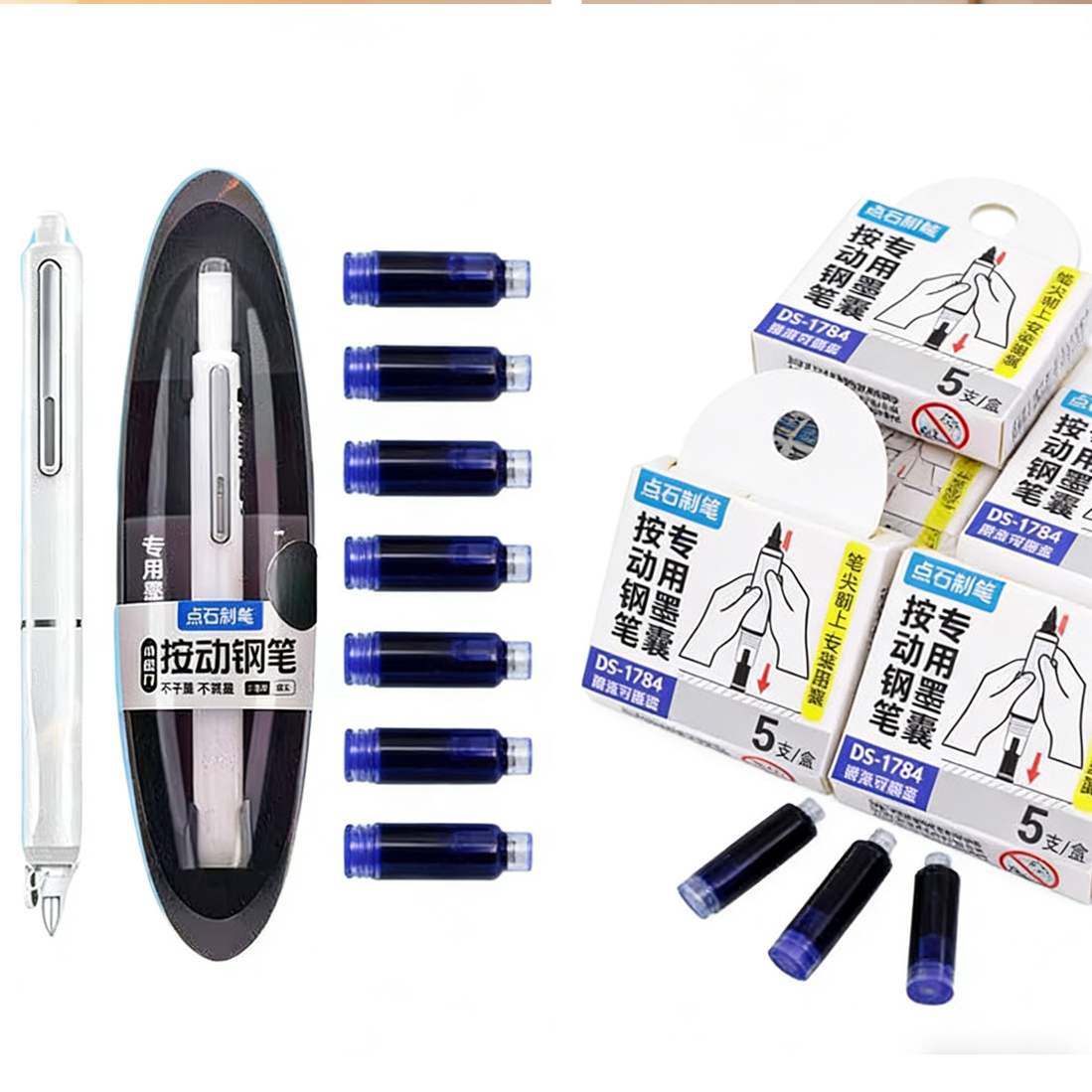 Retractable Eraser Pen Click - Löschbarer Space-Time-Kapsel-Pressstift, 20 Stück, einziehbarer Füllfederhalter,