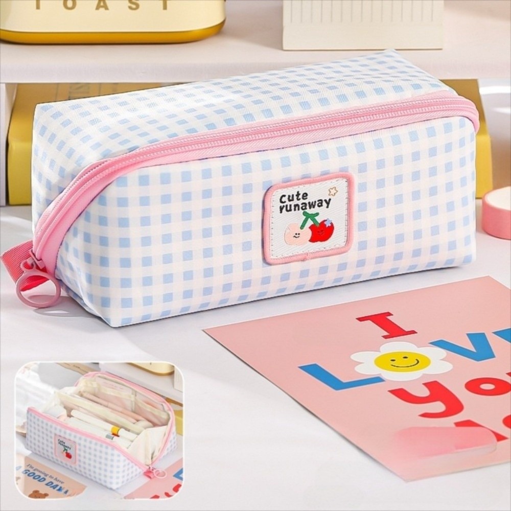 Aesthetic Large Pencil Case Pouch - Koreanischer Stil Prisma-Federmäppchen mit Großer Kapazität,
