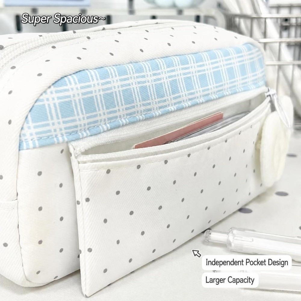 Ästhetisches Polka-Dot-Karo-Fe – Aesthetic Large Pencil Case Pouch Bewertung und Preis